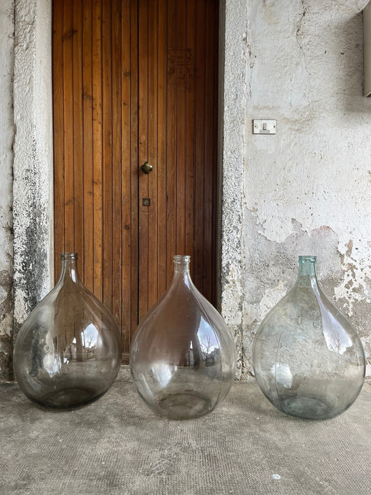 54 litre demijohn / transparent colour - white / floor vase / 54 litres - demijohns glass vase / TRANSPARENT