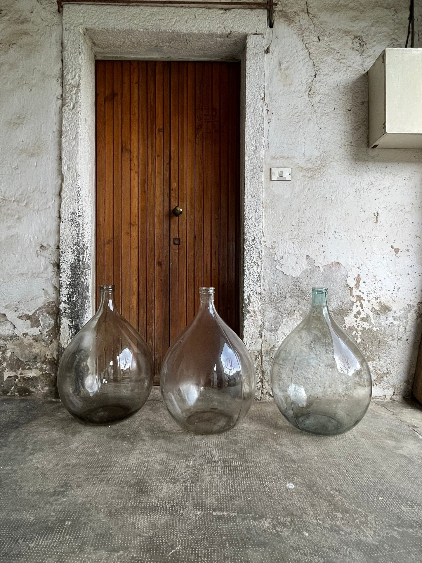 54 litre demijohn / transparent colour - white / floor vase / 54 litres - demijohns glass vase / TRANSPARENT